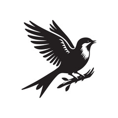 A  bird black silhouette  vector
