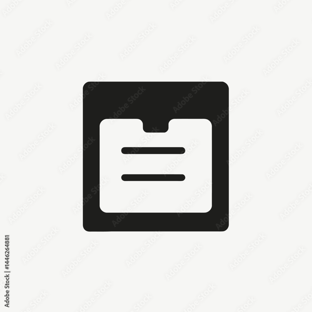 Poster document file page paper sheet note list record data archive information organize black white icon s