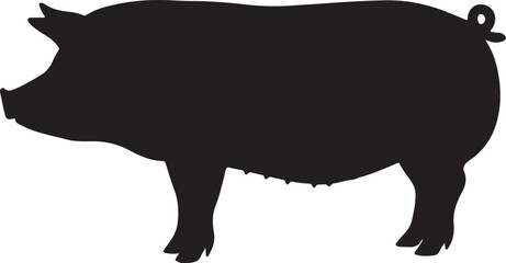 Tamworth Pig Vector Silhouette