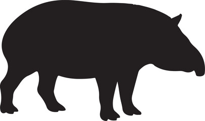 Tapir Vector Silhouette