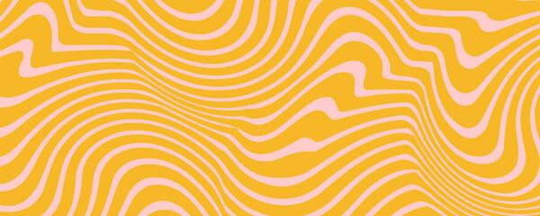 Set of Wavy Seamless Trippy Patterns in Psychedelic Colors. Abstract Vector Swirl Backgrounds.