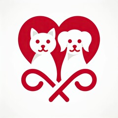 Trustworthy Clinic Logo Combining Puppy and Kitten Silhouettes