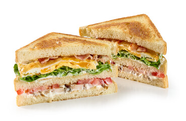club sandwich on white background