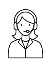Businesswoman with headset in support role