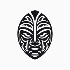Tribal mask tattoo design vector illustration art face maori pattern drawing abstract graphic symbol culture silhouette