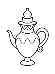 Elegant luxury water jug outline drawing