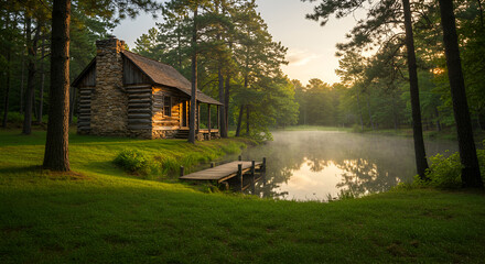 Secluded Lakeside Cabin Retreat At Sunrise Offers Tranquil Getaway Experience