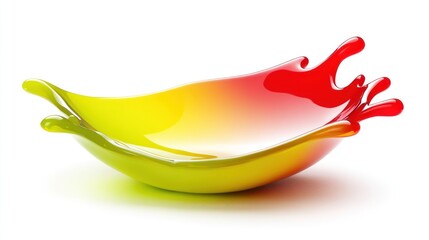 Colorful gradient liquid splash art beautifully displayed on white background