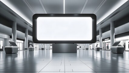 Large white monitor for advertising products in shopping malls