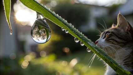  cat-s-reflection-on-a-drop-of-water