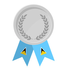 Silver award medal with Saint Lucia flag ribbons for winners