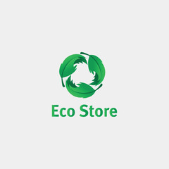 eco organic store logo design vector