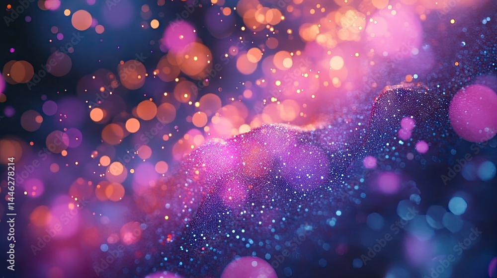 Aufkleber Sparkling abstract background featuring waves of bright colorful particles