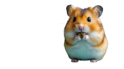 Adorable Fluffy Rodent with Expressive Eyes on a Black Background