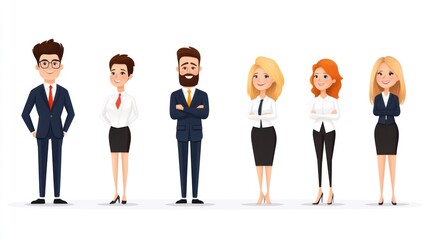 Obraz premium Diverse Business Professionals Standing Together in Formal Attire