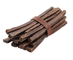 Crafting delicious treats with natural licorice sticks at home isolated on transparent background