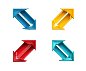 Dynamic arrows illustrating movement digital design modern context isolated on transparent background