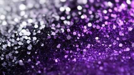 Glittery surface transitions from silver to purple in soft focus