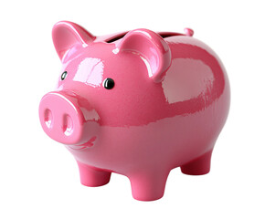 Saving for the future piggy bank insights in bright light isolated on transparent background