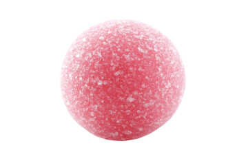 A vibrant pink sugary sphere candy a delectable treat isolated on a bright white background with