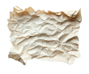 Crumpled paper texture setup concept isolated on transparent background