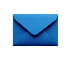 Mailing blue envelope office space minimalistic isolated on transparent background