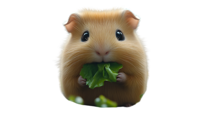 Adorable Rodent Enjoying Fresh Greens Perfect for Nature and Animal Themes