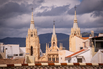 Obraz premium Gothic Towers of Malaga Cathedral (La Manquita), Catedral de la Encarnacion, Andalusia, Spain