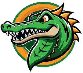 Obraz premium Fierce alligator head vector mascot with transparent background for design projects
