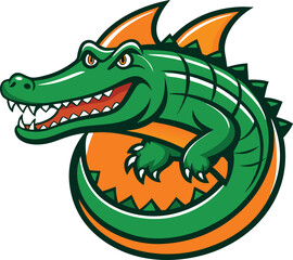 Cartoon alligator mascot vector illustration with transparent background for versatile design use