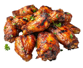 Grilled chicken wings recipe kitchen food home savory isolated on transparent background