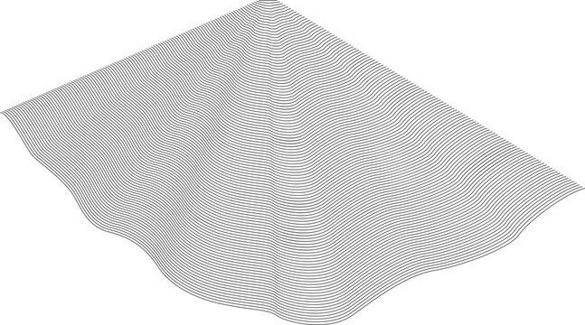 Soft, weightless contour lines create a pattern that mimics the gentle flow of floating fabric.