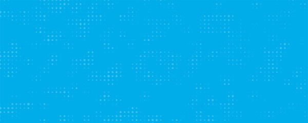 Halftone dots on blue background. Comic pop art style blank layout. Template design for comic book, presentation, sale or web banner. Vector illustration