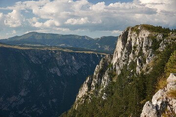 High mountain landscape view in the Dinaric Alps in Montenegro