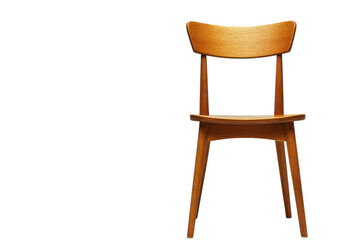 Elegant handcrafted wooden chair simple design light background mid century modern style warm tones