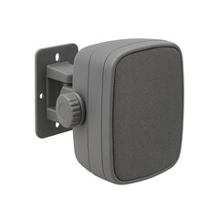 Obraz premium Professional grey speaker box designed for secure wall mounting with a rotating, adjustable bracket system.