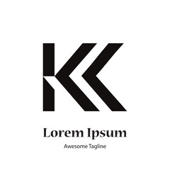 kk letter creative black logo design icon