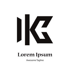kc letter creative black logo design icon
