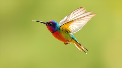 Fototapeta premium PNG. Trasparente. Farfalla colorata vola con le ali aperte su sfondo bianco..