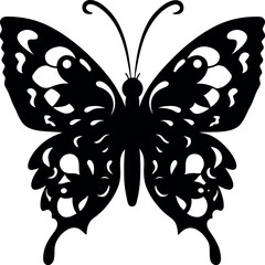 butterfly, silhouette, insect, wings, nature, outline, shadow, vector, graphic, design, art, decoration, black butterfly, flying, contour, minimal, symbol, icon, shape, beauty, elegant, delicate, patt