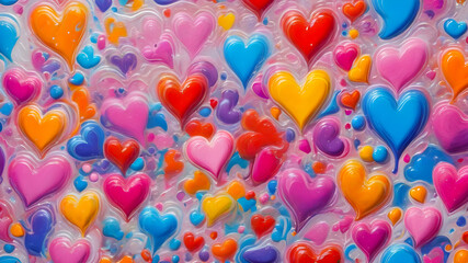 heart on an abstract background. Valentine's Day. love and romance concept. oil illustration	
