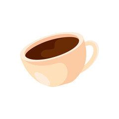 Tilted cup with coffee. Vector