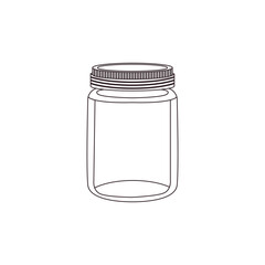 An empty glass jar vector illustration emoji symbol sign icon flat design