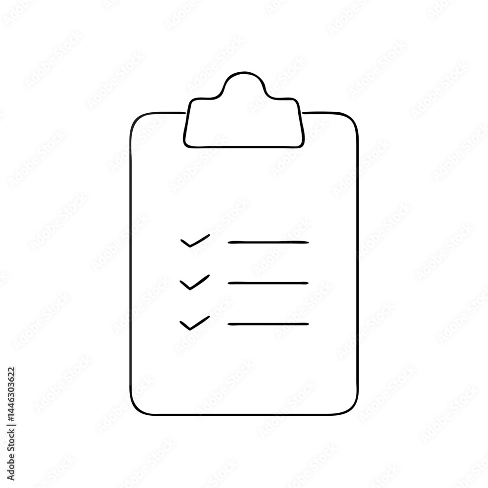 Aufkleber data record icon illustration in minimal style featuring clipboard and checklists