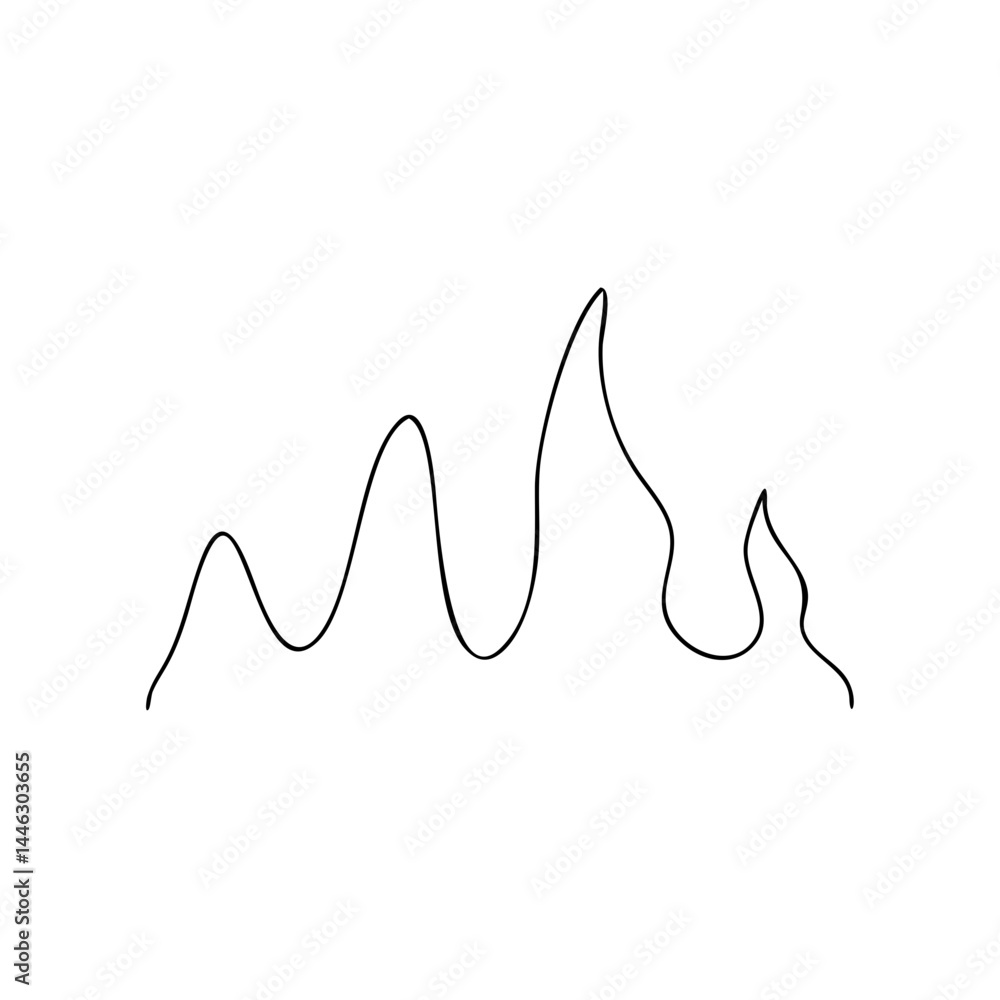 Poster heat map icon illustration in minimal style featuring wavy line graph representation