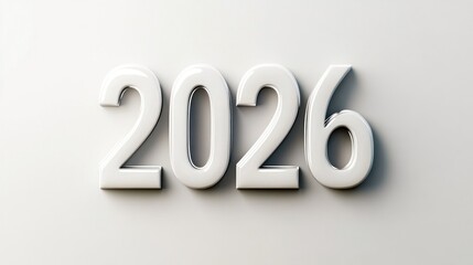 2026 white numbers on white surface. Simple and clean