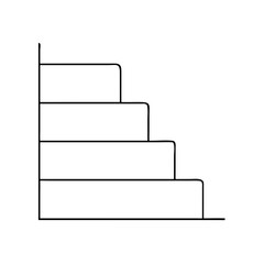 Inventory chart icon illustration in minimal style featuring ascending steps