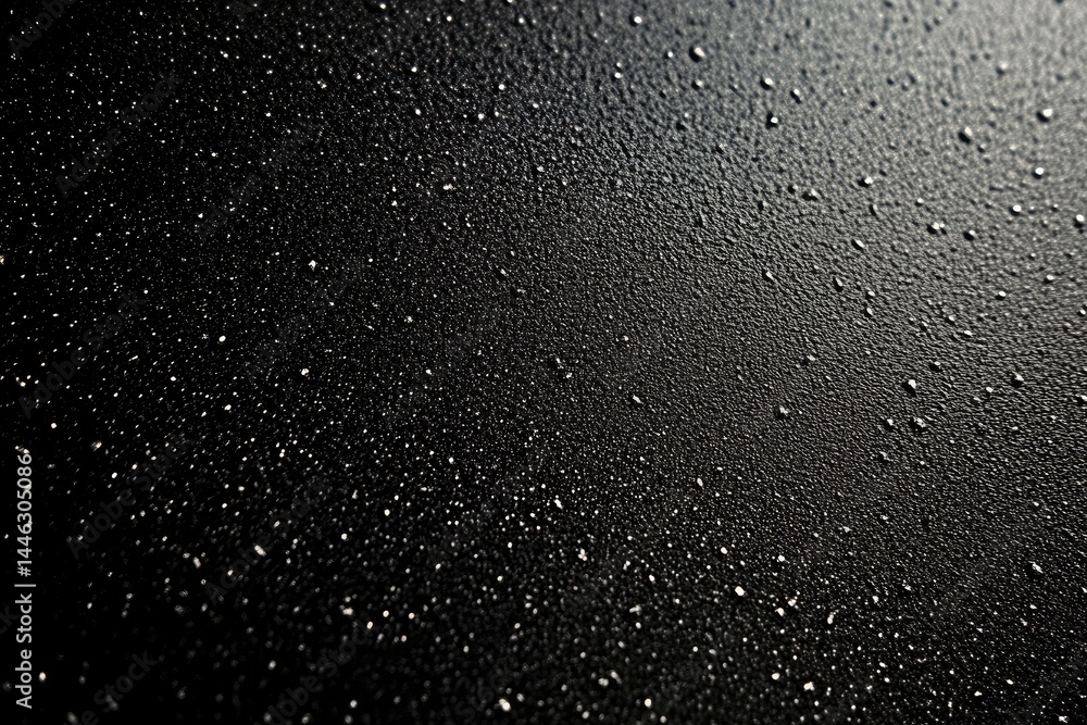 Aufkleber wet dark grainy surface abstract texture background with shiny droplets closeup