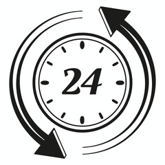 Continuous Time Concept Design with Clock and Circular Arrows for Seamless Functionality