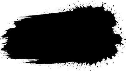 Minimalist composition featuring bold black brush strokes of varying thickness and texture, artistically scattered across a clean white background.